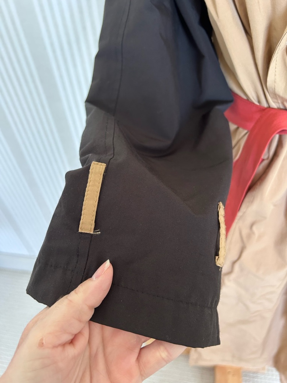 Touchè Colorblock Trench Coat in Camel, Black & Rust Women’s Size 42/US 10 - Picture 11 of 15